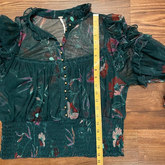 Free People Twyla Emerald Green Crop Top Size XL - Picture 8 of 9